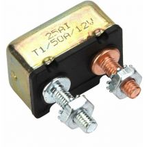 Jeffergarden - General Motors 12/24V Circuit de Réinitialisation du Disjoncteur Couverture Métallique Porte Fusible Disjoncteur Réinitialisable(50A)