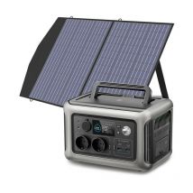 Générateur Solaire ac Station d'alimentation Portable 299WH LiFePO4, 2 x 600 w (Pointe 1200 w) avec Panneau Solaire 100 w Allpowers R600