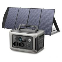 Générateur Solaire, ac Station d'alimentation Portable,2 x 600 w (Pointe 1200 w) Sortie avec Panneau Solaire 200 w, Batterie LiFePO4 Allpowers R600