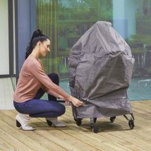 Perel Grillabdeckung rund – Schutzhülle für Grill bis 80 cm Durchmesser – Polypropylen-Gewebe – Wasserdicht – UV-beständig