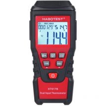 Durficst - Genérico Termómetro Digital de 2 Canales HT617B, comprobador de Temperatura portátil, Mide la Temperatura del líquido para Altos hornos e