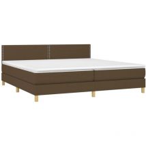 Jinlefu - Sommier à lattes de lit matelas et led Marron foncé 200x200 cm vidaXL