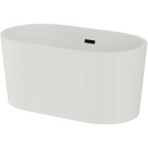 Wholesale Domestic - Genoa Matt White 1500mm x 750mm Double Ended Freestanding Bath with Black Waste - White