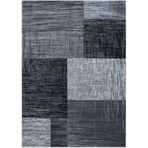 Geo - Tapis Géométrique à carreaux - Anthracite et Gris (160x230cm)