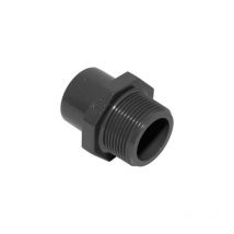 Pvc u Kunststoff Übergangsmuffennippel grau 1/2'AG x 16/20 721910556 - Georg Fischer
