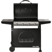George Foreman - Gas bbq 4 Burner Barbecue GFGBBQ4B - Black