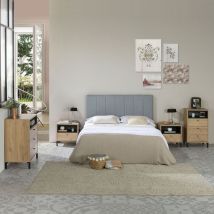 Gepolstertes Kopfteil malmo 150x60 cm Farbe Grau. Mit Schaumstoff gepolstert. Vertikale Stickerei. 8 cm dick. Inklusive Befestigungsmaterial zum