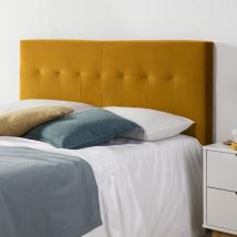 Gepolstertes Kopfteil Napoles 160x100 cm Senf. für Bett 135. Samt. Beine aus Holz, inklusive Beschläge.