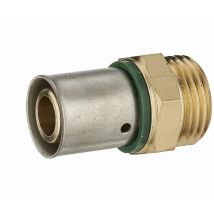 Noyon&thiebault - Gerade Pressverbindung Th-profil Für Per-rohr Ø 12 Mm Mit Außengewinde M3/8 (12x17) Pressring Aus Edelstahl - 3786-1212l1