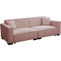 Gerades Cord-Sofa 3-Sitzer rosa