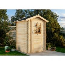 Alpholz Gerätehaus Huron Gerätehaus aus Holz, Geräteschrank mit 19 mm Wandstärke, Gartenhaus mit Montagematerial Naturbelassen