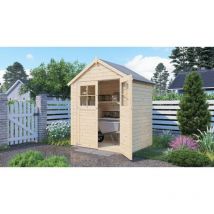 Gerätehaus Osterbek mit Fußboden Gartenhaus aus Holz 19 mm Wandstärke fsc zertifiziert Geräteschuppen, Osterbek 1 - 202 x 131 cm - Alpholz
