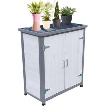 Mucola - Geräteschrank Gerätehaus Weiß Gartenschuppen Gartenschrank Aufbewahrungsschrank