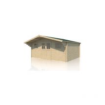 Alpholz - Gerätehaus Winnipeg 505x385 Gartenhaus aus Holz, Holzhaus mit 28 mm Wandstärke, Blockbohlenhaus mit Montagematerial Naturbelassen