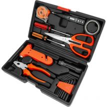 Primematik - Gereedschapsset 10-teilig. Gereedschapskoffer, Zange, Maßband, Schere usw.