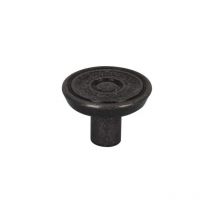 Cime - Gerippter Runder Knopf Im Barockstil, Altsilber, D.30mm, H.21mm, 1 Stück Mit Schrauben.