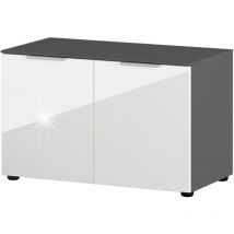 Scarpiera con Panchina GW-Rimini 75x40x48 cm Grafite e Bianco Germania Multicolore