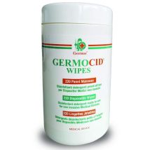 Germo Germocid Wipes, Salviettine Azione Detergente e Disinfettante, Pronti all'Uso, Strumenti Medicali Non Invasivi e Superfici, Tubo da 220