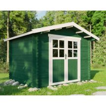 Gartenhaus Toronto – 300 x 250 cm – 6,03 m² – Wandstärke 28 mm – Gewicht 505 kg – Nordische Fichte