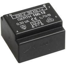 Gerth Pt151501 Trasformatore Per Pcb 1 X 230 V 1 X 15 V/ac 0.35 Va 23 Ma