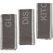 Geschirrtuch-Set Essential dunkelgrau 45 x 70