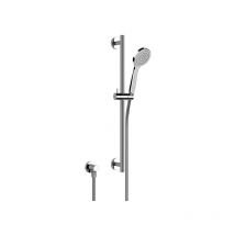 Gessi Emporio Brausestangen Set 600 mm – Runde Rosette – Antikalk-Handbrause – 1,50 m Schlauch – Elegantes Badezimmerzubehör