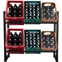 Getränkekistenregal 104x30x90cm für 6 Kästen Getränkekistenhalter Standregal