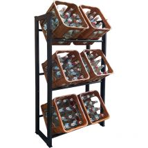 Quick-star - Getränkekistenregal 71x30x140cm für 6 Kästen Getränkekistenhalter Standregal