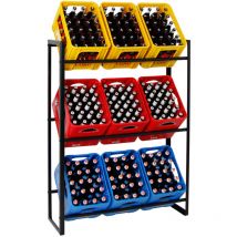 Proregal-regale Günstig Kaufen - tagère caisses à boissons königssee xl HxLxP 137x105x32cm jusqu'à 9 boîtes Noir Porte-caisses, Support bouteilles,