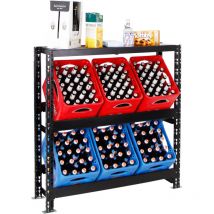Proregal-regale Günstig Kaufen - tagère caisses à boissons tegernsee xl HxLxP 110x110x30cm jusqu'à 6 boîtes + Planche Noir Porte-caisses, support