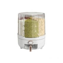 Getreide-Spender, rotierender Getreide-Spender 360°, 6 Fächer, Aufbewahrungsbehälter für Küchengrieß