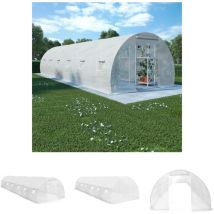 The Living Store Gewächshaus 27m² 900x300x200 cm - Gewächshäuser - Weiß