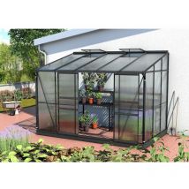 Anlehn-Gewächshaus 'Ida 6500' schwarz 6,5 m² 4 mm hkp - Vitavia