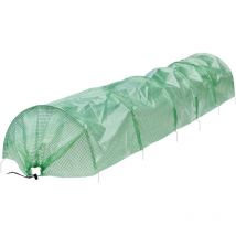 ECD Germany 1x Folientunnel Pflanztunnel 300x55x35 cm 3m Transparent/Grün PE-Gitterfolie 135 g/m² mit 6 Gewölbter Stahldraht Ø 2mm, Foliengewächshaus