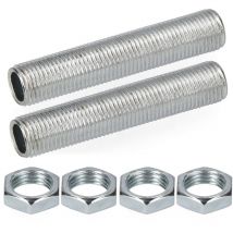 15 mm Gewinde mit Mutter (2 Gewinde und 4 Muttern) verpackt