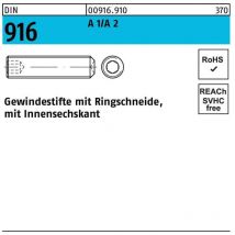Gewindestift din 916 Ringschn./Innen-6-Kant m 12 x 40 A1/A 2