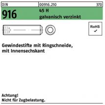 Gewindestift din 916 Ringschn./Innen-6-Kant m 6 x 16 45 h galvanisch verzinkt