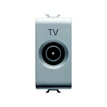 GW14364 - Toma coaxial tv Chorus blindaje clase a - iec Macho 9.5mm - atenuación 14 dB - Titanio - Gewiss