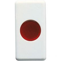 Gewiss - spia luminosa di segnalazione singola 12/24/250v rosso 1 modulo system white gw20603