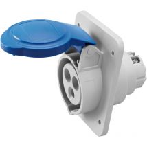 Gewiss - Presa Fissa Incasso 10 Gradi IP54 2P+T 32A 200-250V 50/60Hz Blu Cablaggio a Vite