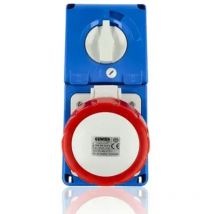 Gewiss - GW66341N - Presa fissa interbloccata verticalesenza fondo- con base portafusibili 3P+T 32A 380-415V - 50/60HZ 6H - IP67