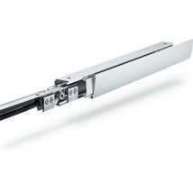 Geze - Schiebesystem Levolan 60 60 kg 2050 mm Edelstahllook Glasflügel Komplettset 40-104 cm Wandmontage