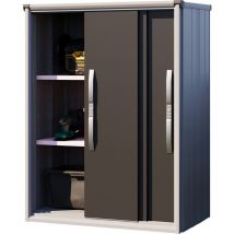 GFP - Armoire de jardin en métal 120x75x161 cm Abris de jardin avec porte coulissante anthracite, plancher inclus
