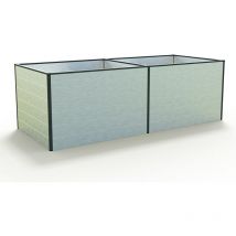GFP Carré potager surélevé pour herbes et légumes Aluminium DANIELA - 235 x 77 x 77 cm - ALU-NATUR - indéformable et résistant aux intempéries avec