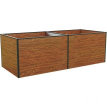 Carré potager surélevé pour herbes et légumes Aluminium daniela - 235 x 77 x 77 cm - optique bois - indéformable et résistant aux intempéries avec