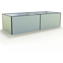 Carré potager surélevé pour herbes et légumes Aluminium daniela - 297 x 119 x 77 cm - alu-natur - indéformable et résistant aux intempéries avec