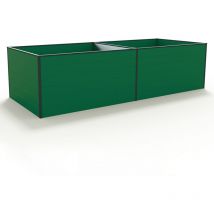 Carré potager surélevé pour herbes et légumes Aluminium daniela - 297 x 119 x 77 cm - vert - indéformable et résistant aux intempéries avec profilés