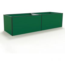 Carré potager surélevé pour herbes et légumes Aluminium daniela - 297 x 99 x 77 cm - vert - indéformable et résistant aux intempéries avec profilés
