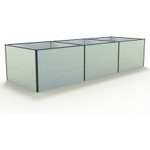 Carré potager surélevé pour herbes et légumes Aluminium daniela - 351 x 119 x 77 cm - alu-natur - indéformable et résistant aux intempéries avec