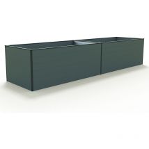 Carré potager surélevé pour herbes et légumes Aluminium daniela - 387 x 77 x 77 cm - anthracite - indéformable et résistant aux intempéries avec